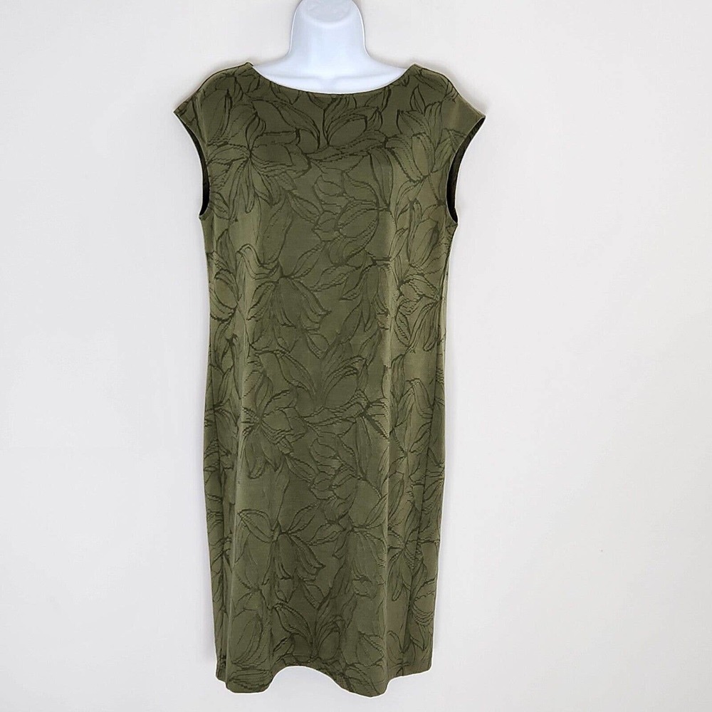 Chico's Jacquard Floral Knee-Length Sheath Dress New With Tag Size 1